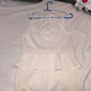 White mini peplum dress